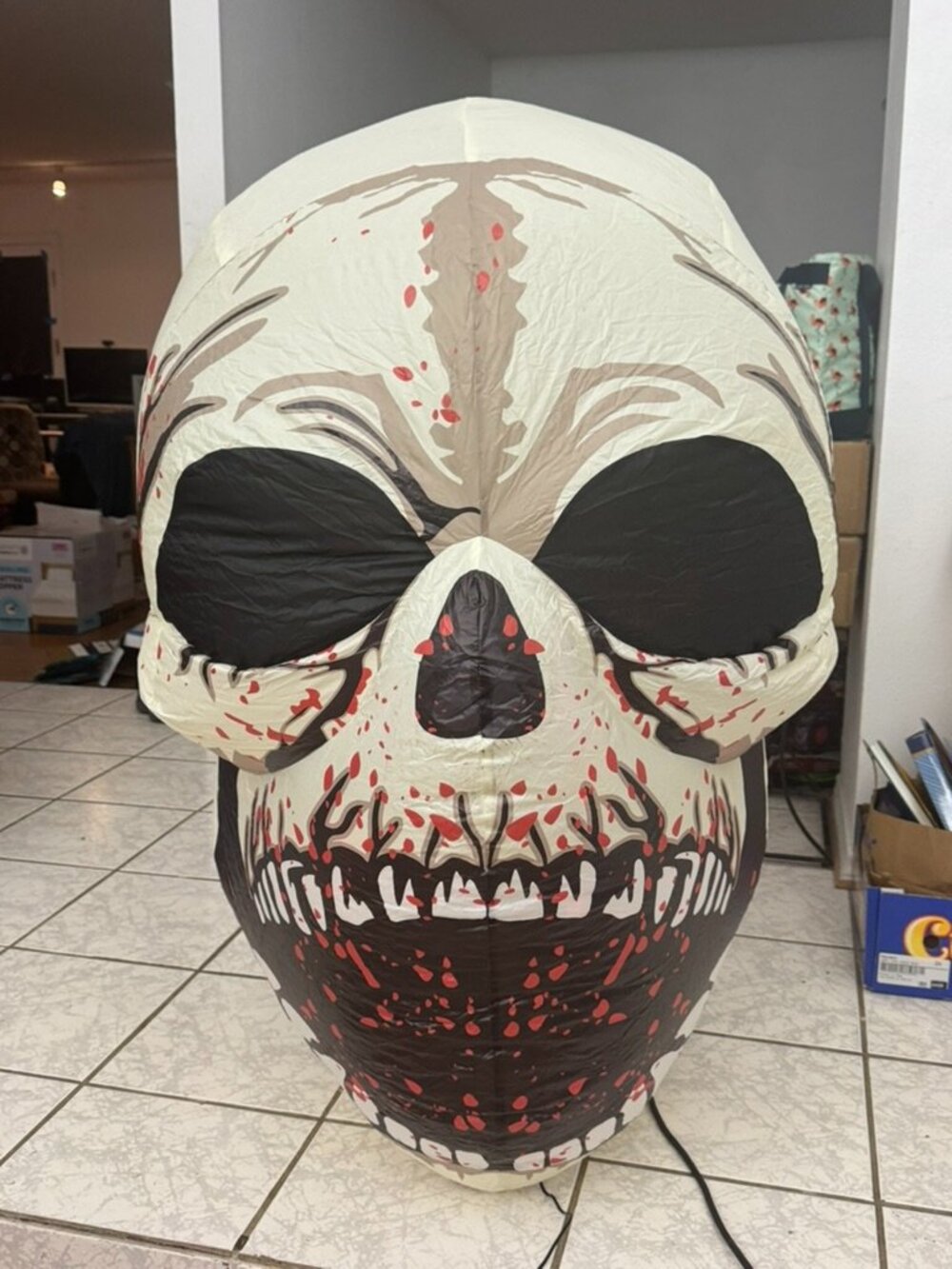 4ft GOOSH Halloween Inflatable Skull Head